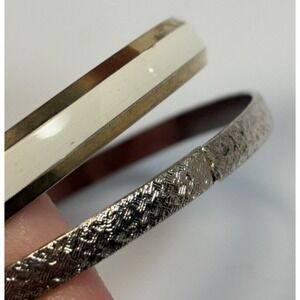 Vintage Bracelet Lot‎ Signed Emmons Sarah Coventry Silver Tone White Enamel